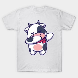 Cute baby cow dabbing cartoon T-Shirt